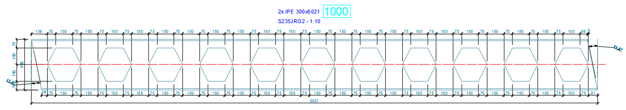 How does a castellated/cellular beam or a beam with openings appear in details, BOM and NC files?