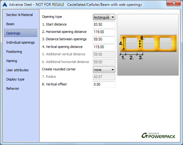 How the castellated/cellular beams from catalogue or user defined are modeled?